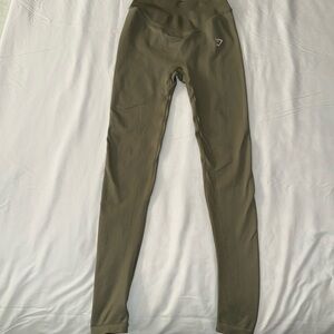 Gymshark Sweat Seamless Leggings - Olive Green - Size XS